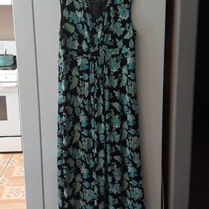 Black and blue long dress